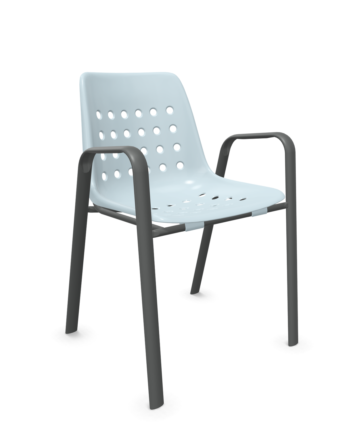 Schaffner Bermuda Fauteuil repas avec accoudoirs tubes ovales
