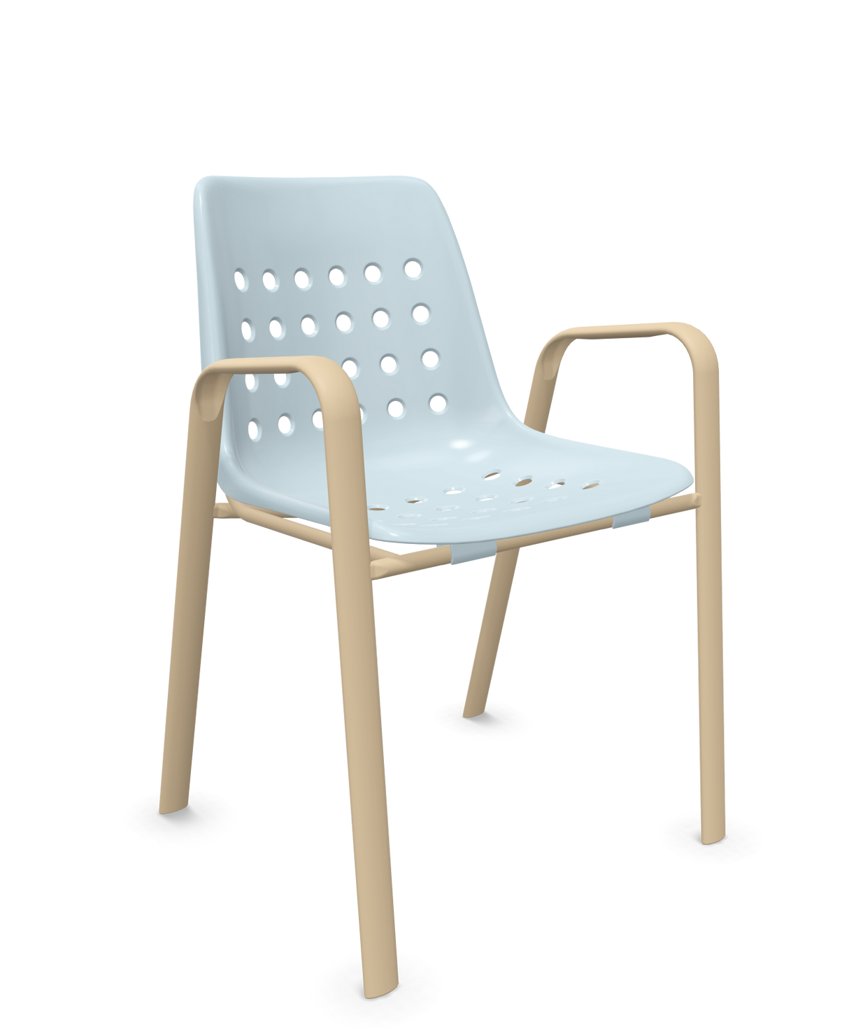 Schaffner Bermuda Fauteuil repas avec accoudoirs tubes ovales