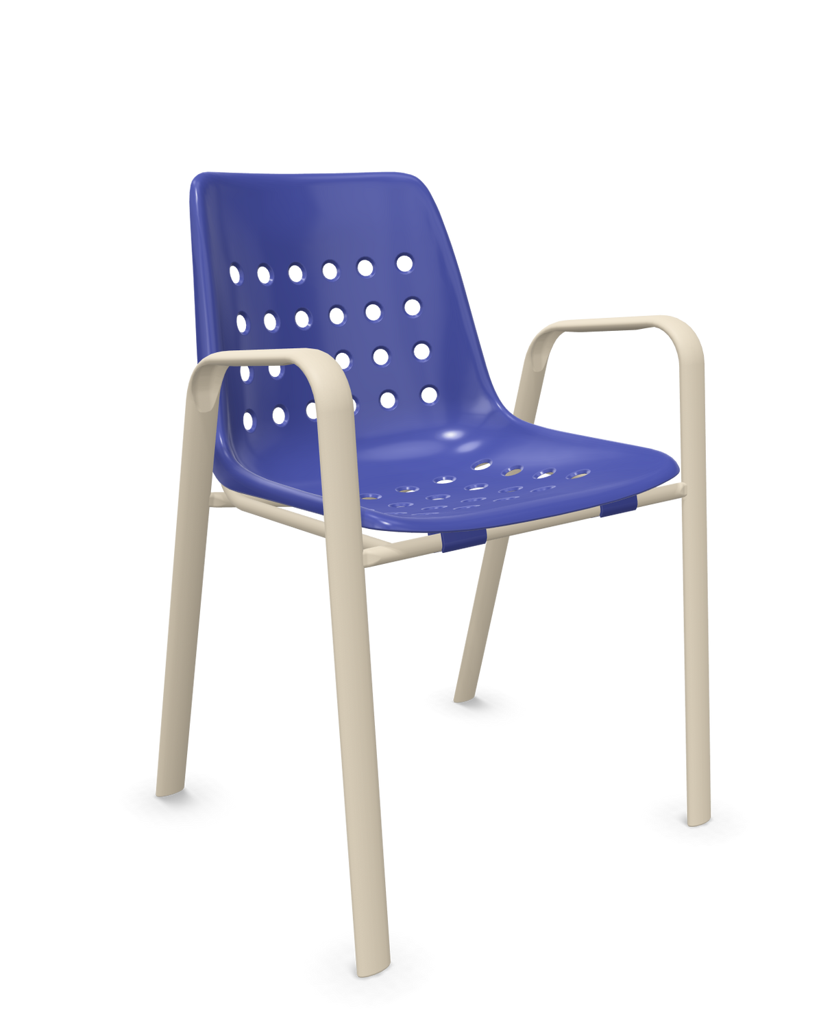 Schaffner Bermuda Fauteuil repas avec accoudoirs tubes ovales