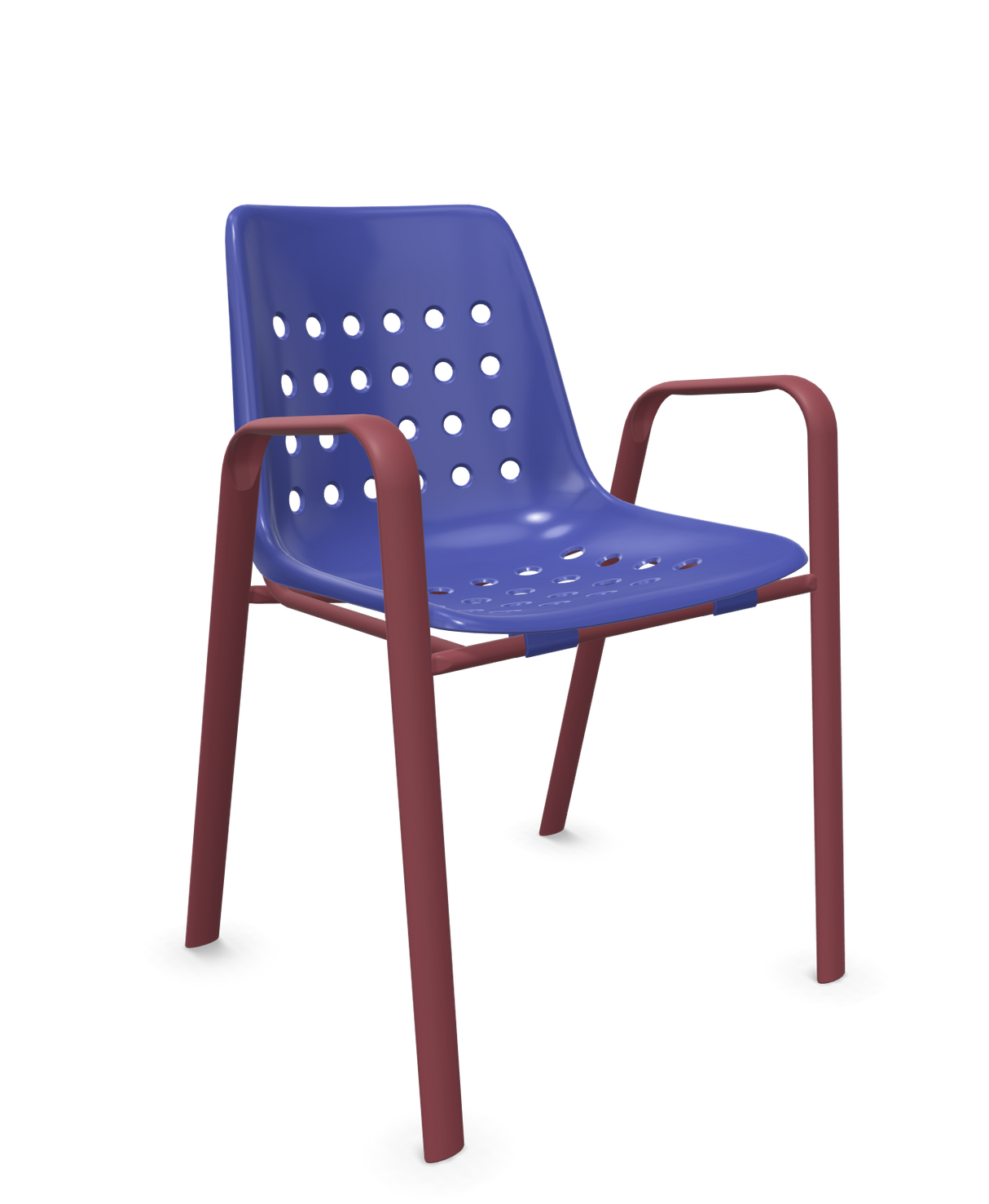 Schaffner Bermuda Fauteuil repas avec accoudoirs tubes ovales