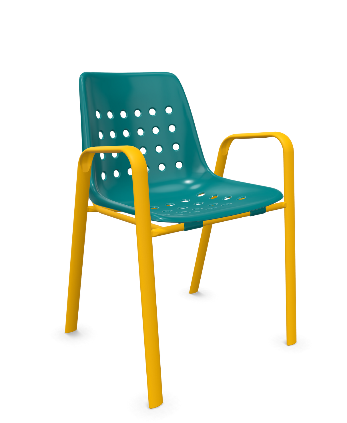 Schaffner Bermuda Fauteuil repas avec accoudoirs tubes ovales