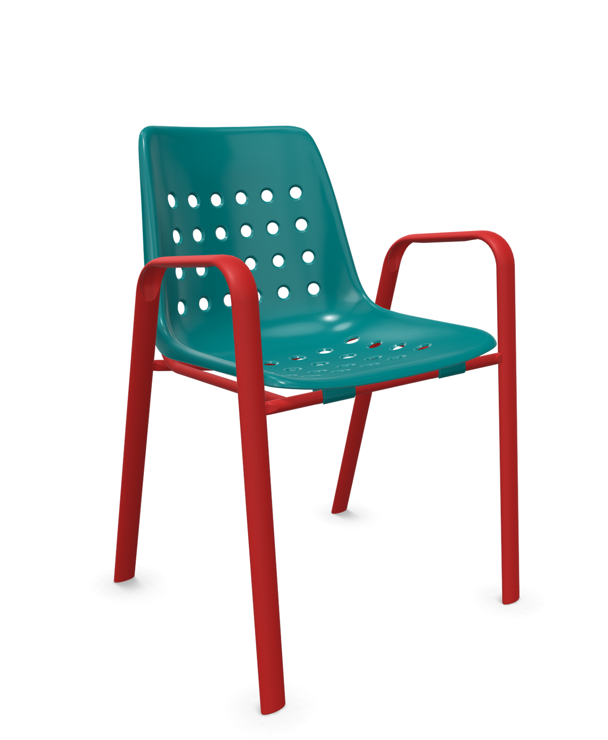 Schaffner Bermuda Fauteuil repas avec accoudoirs tubes ovales