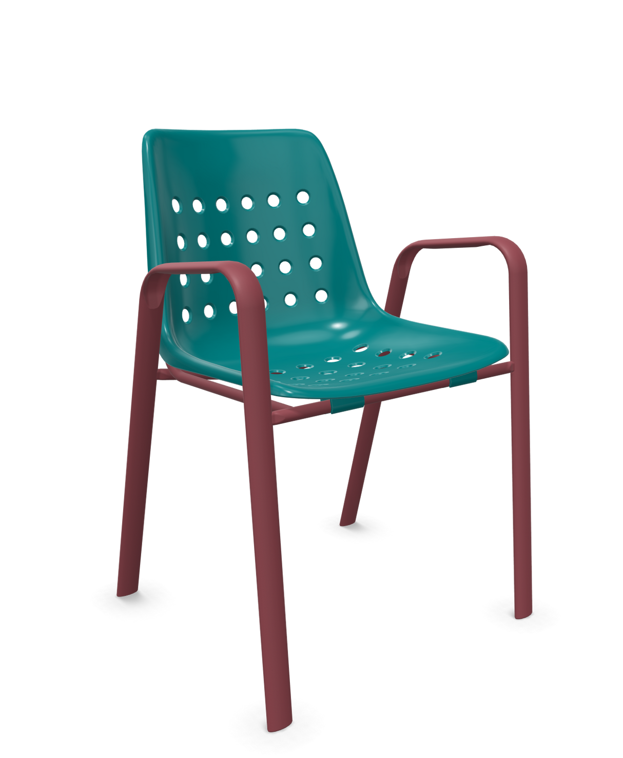 Schaffner Bermuda Fauteuil repas avec accoudoirs tubes ovales
