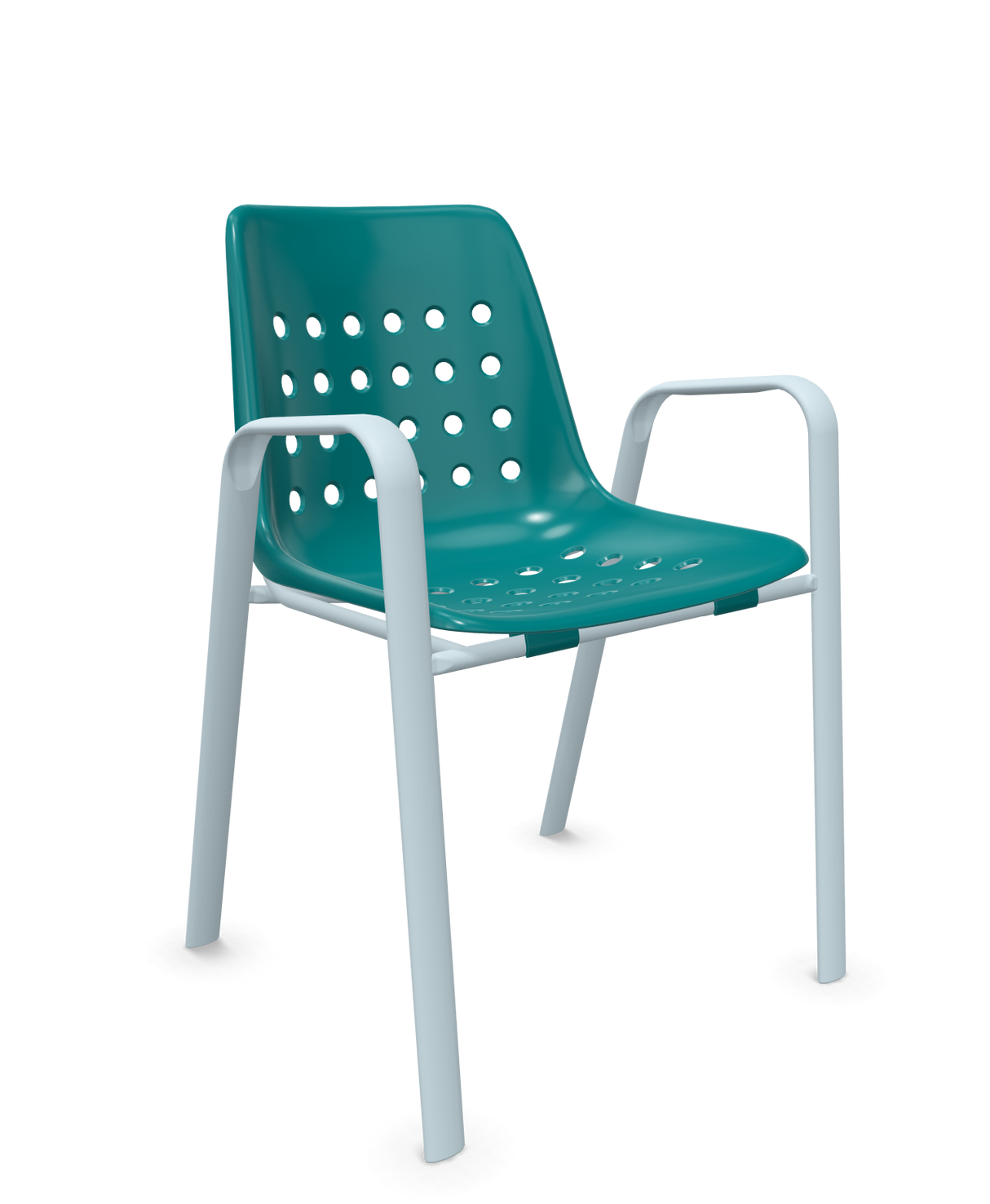 Schaffner Bermuda Fauteuil repas avec accoudoirs tubes ovales