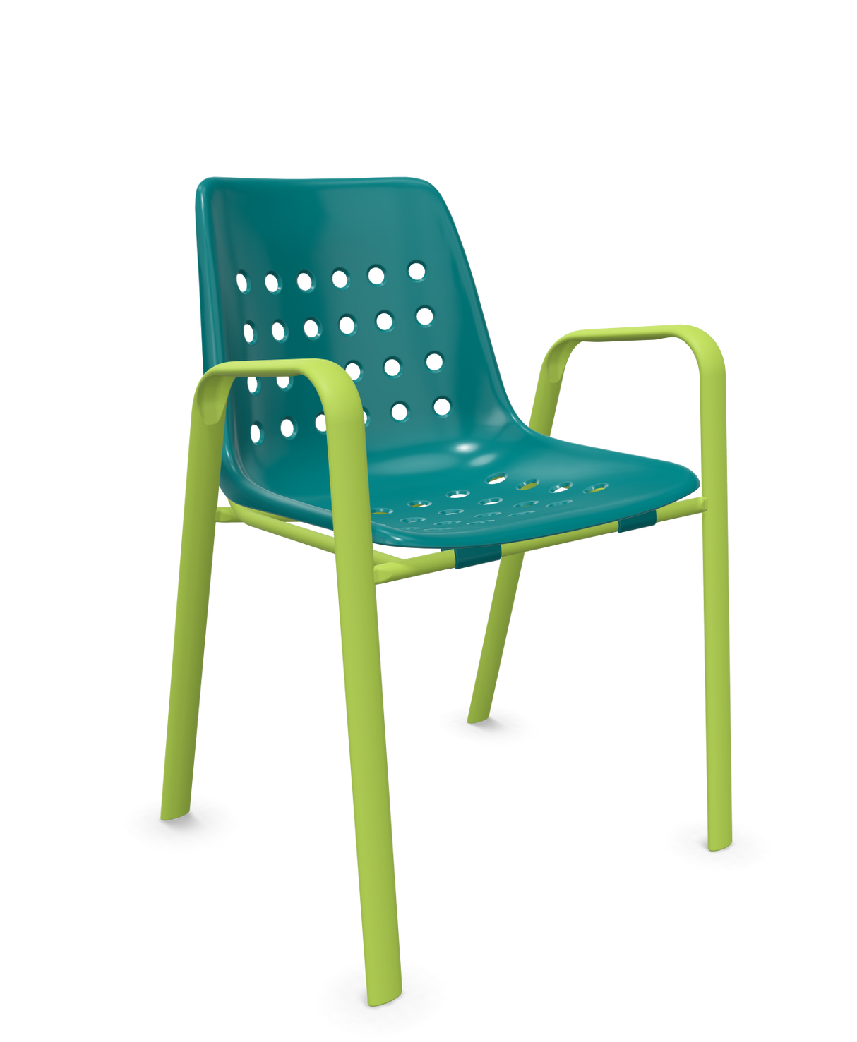 Schaffner Bermuda Fauteuil repas avec accoudoirs tubes ovales
