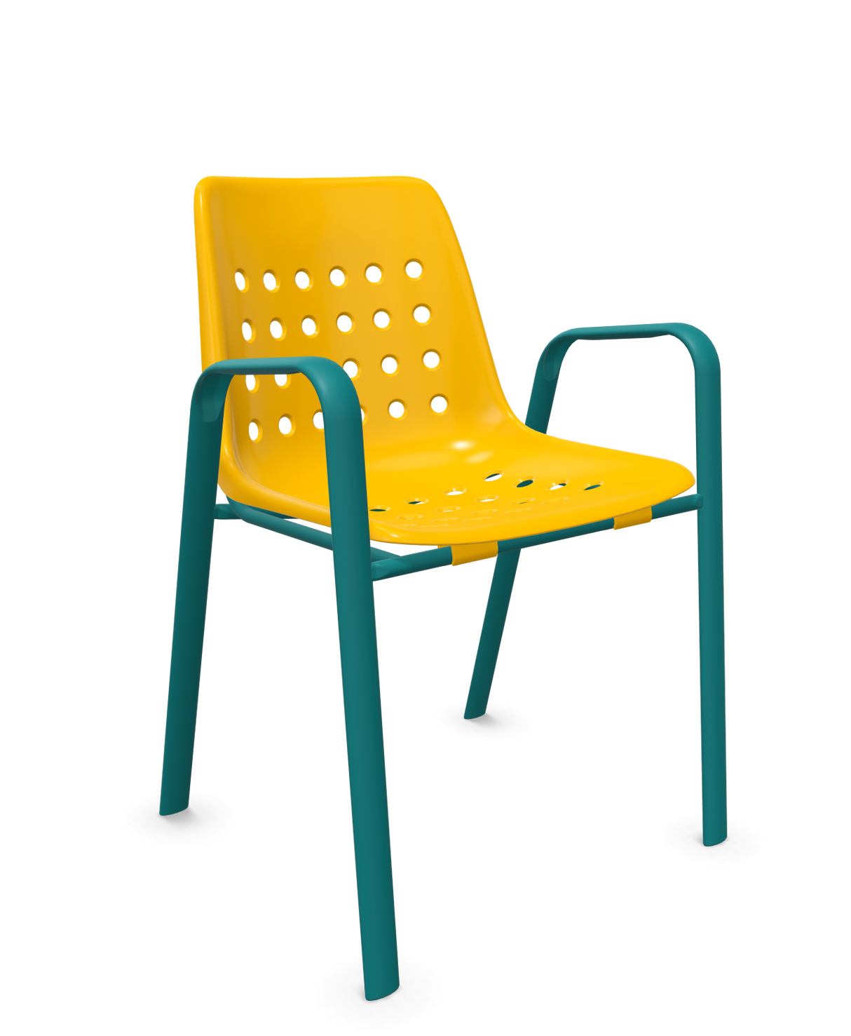 Schaffner Bermuda Fauteuil repas avec accoudoirs tubes ovales
