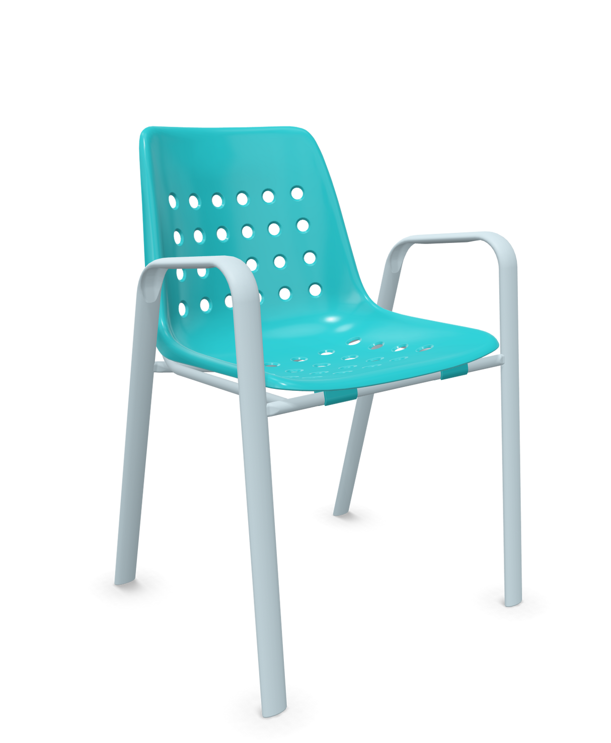 Schaffner Bermuda Fauteuil repas avec accoudoirs tubes ovales