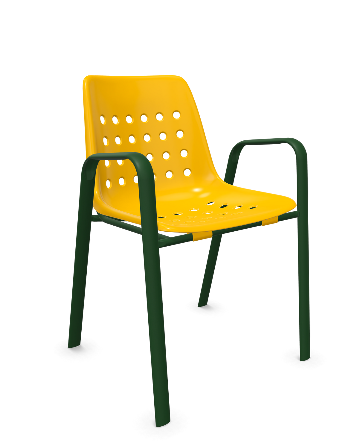 Schaffner Bermuda Fauteuil repas avec accoudoirs tubes ovales