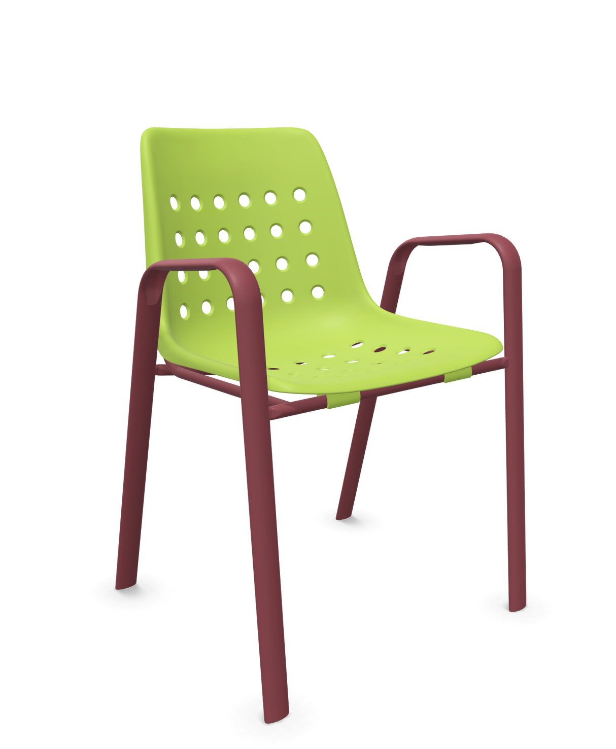 Schaffner Bermuda Fauteuil repas avec accoudoirs tubes ovales