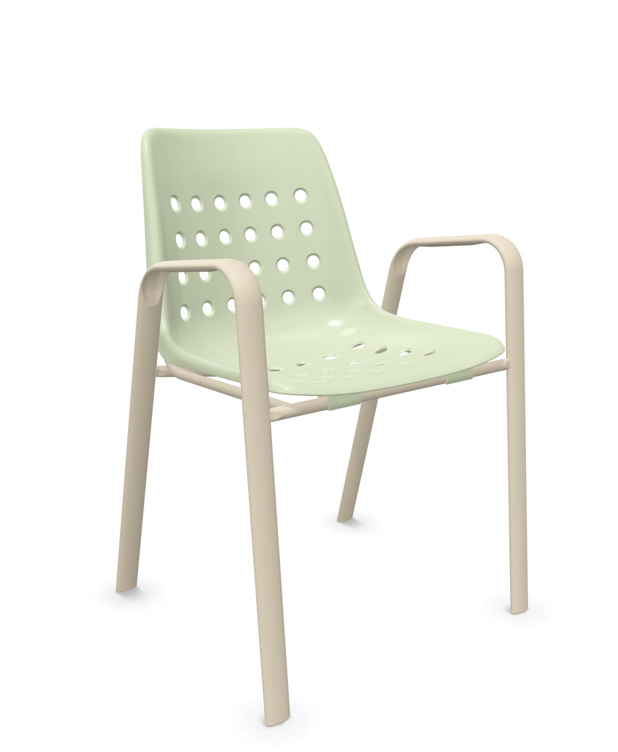 Schaffner Bermuda Fauteuil repas avec accoudoirs tubes ovales