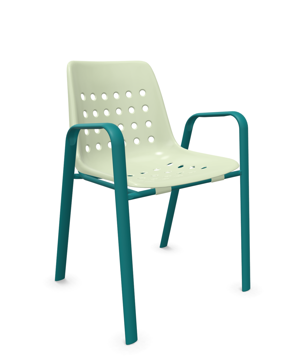 Schaffner Bermuda Fauteuil repas avec accoudoirs tubes ovales