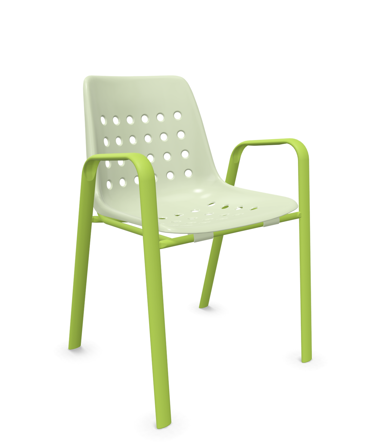 Schaffner Bermuda Fauteuil repas avec accoudoirs tubes ovales