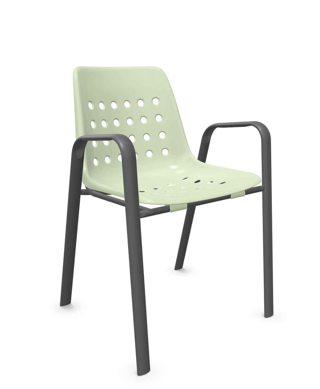Schaffner Bermuda Fauteuil repas avec accoudoirs tubes ovales