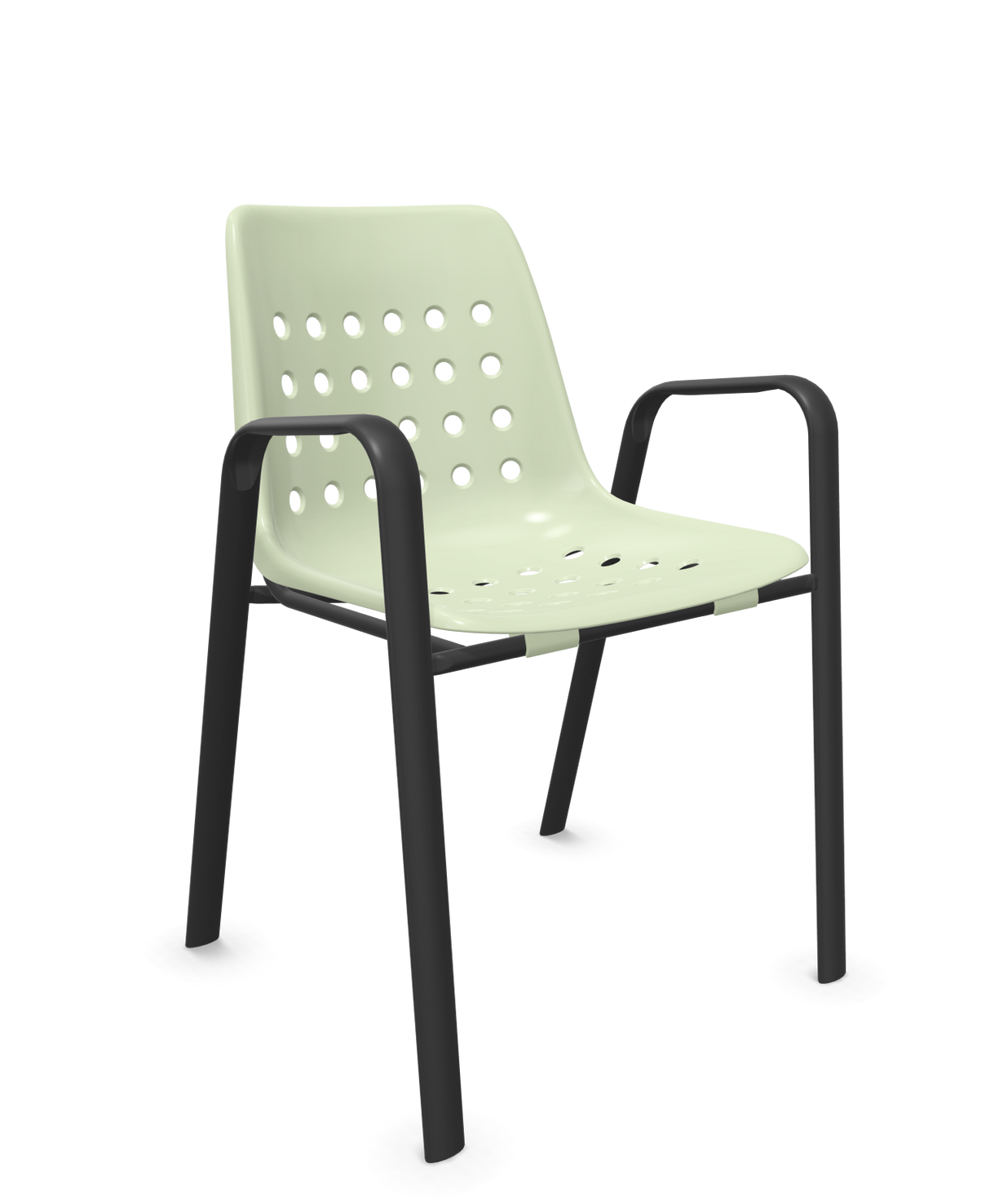 Schaffner Bermuda Fauteuil repas avec accoudoirs tubes ovales