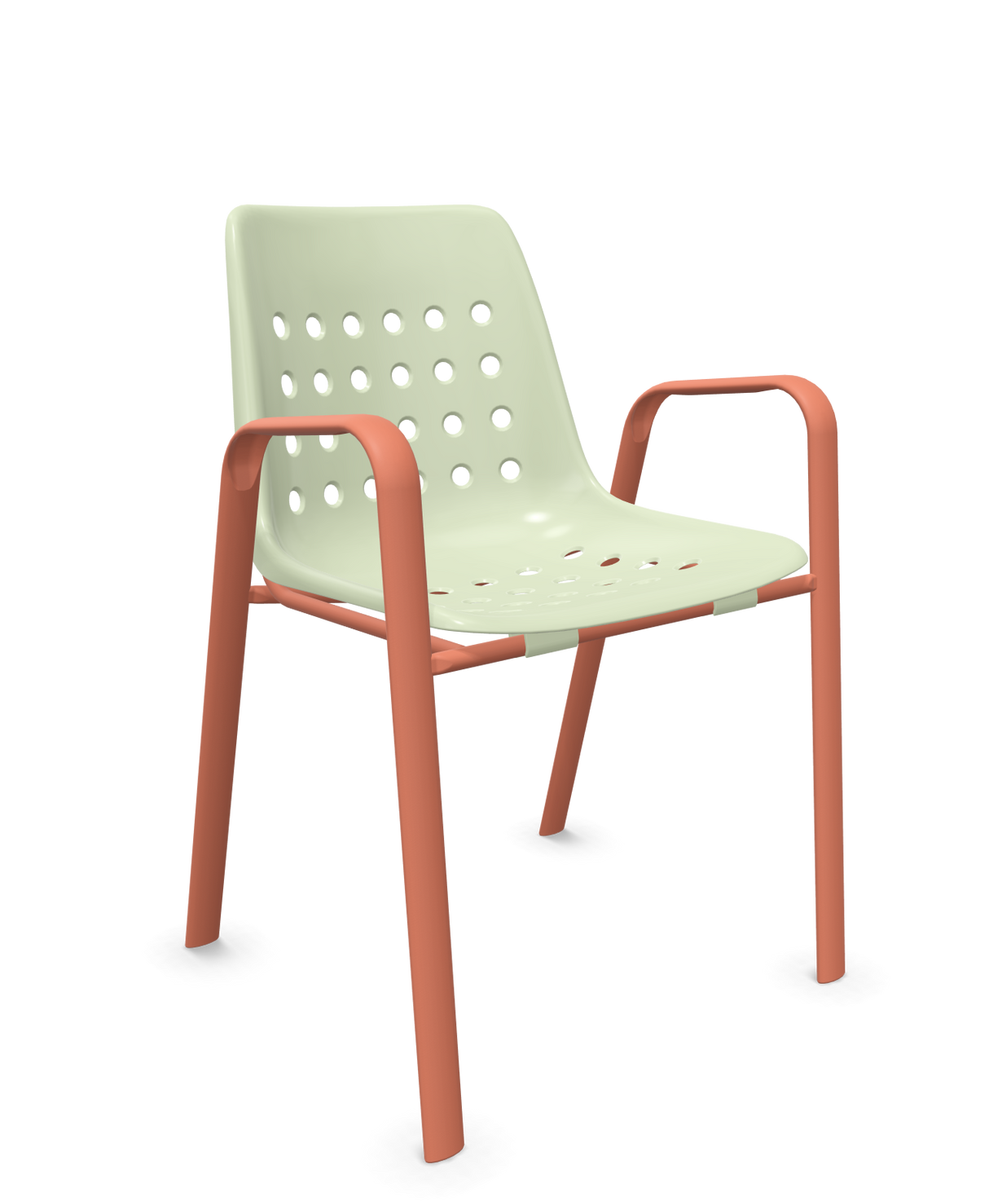 Schaffner Bermuda Fauteuil repas avec accoudoirs tubes ovales