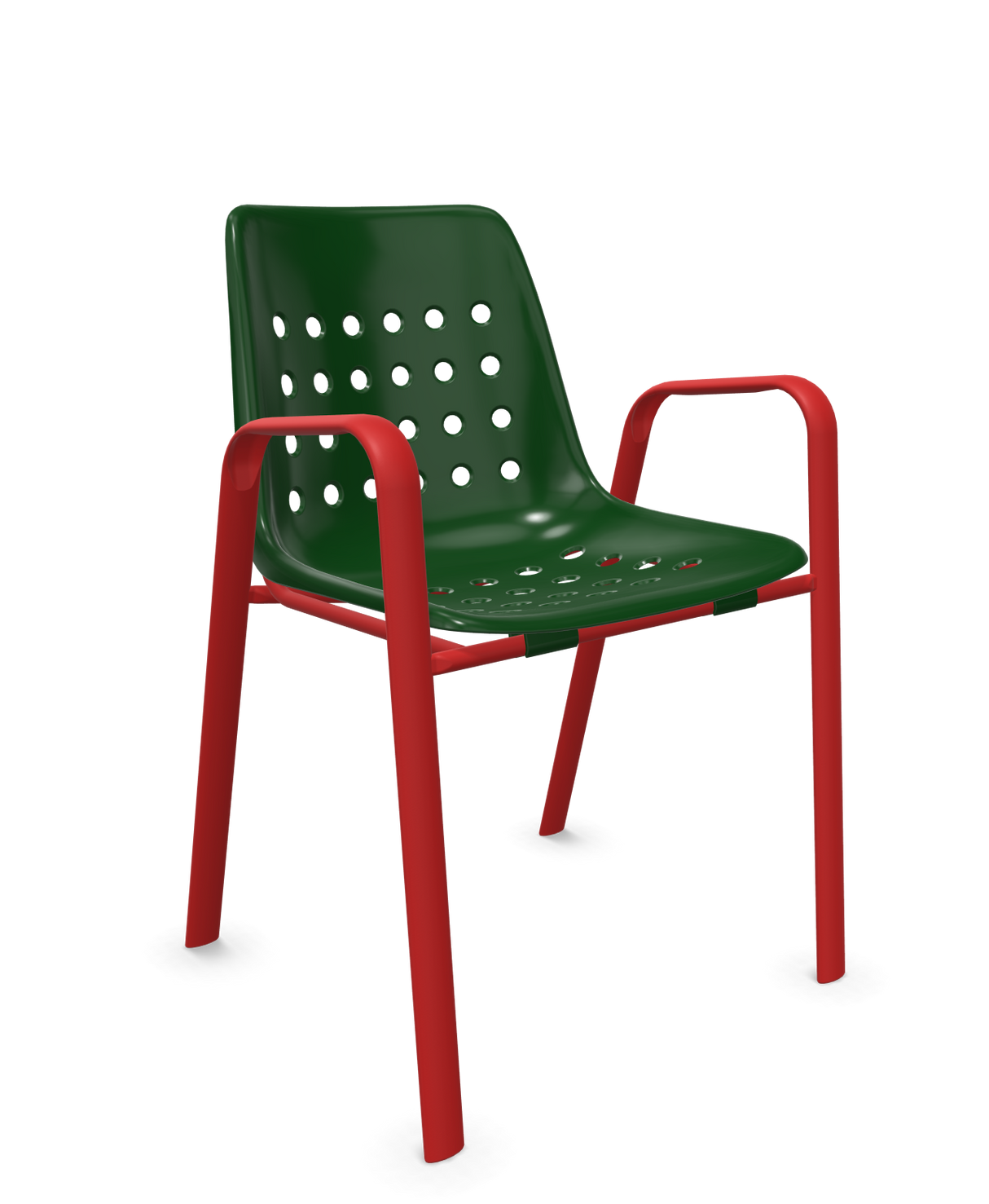 Schaffner Bermuda Fauteuil repas avec accoudoirs tubes ovales