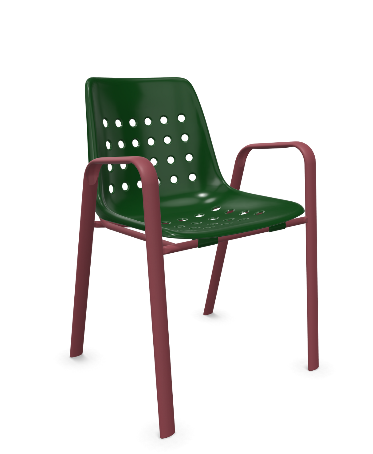 Schaffner Bermuda Fauteuil repas avec accoudoirs tubes ovales