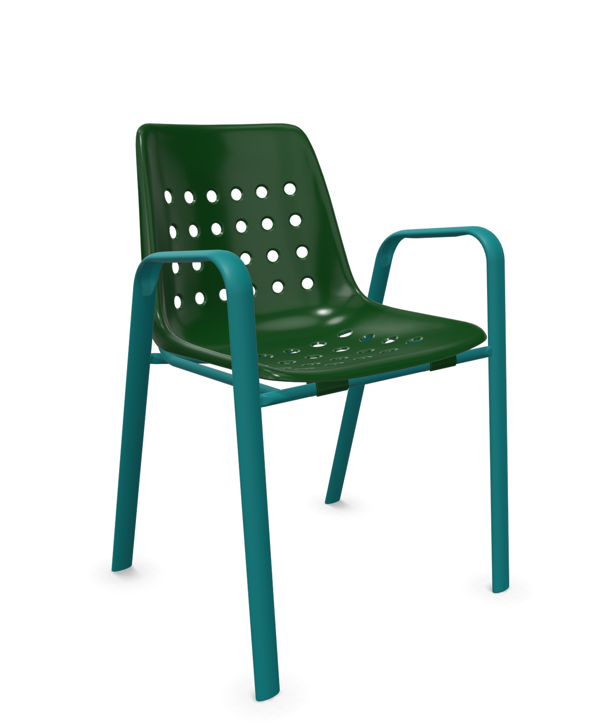 Schaffner Bermuda Fauteuil repas avec accoudoirs tubes ovales