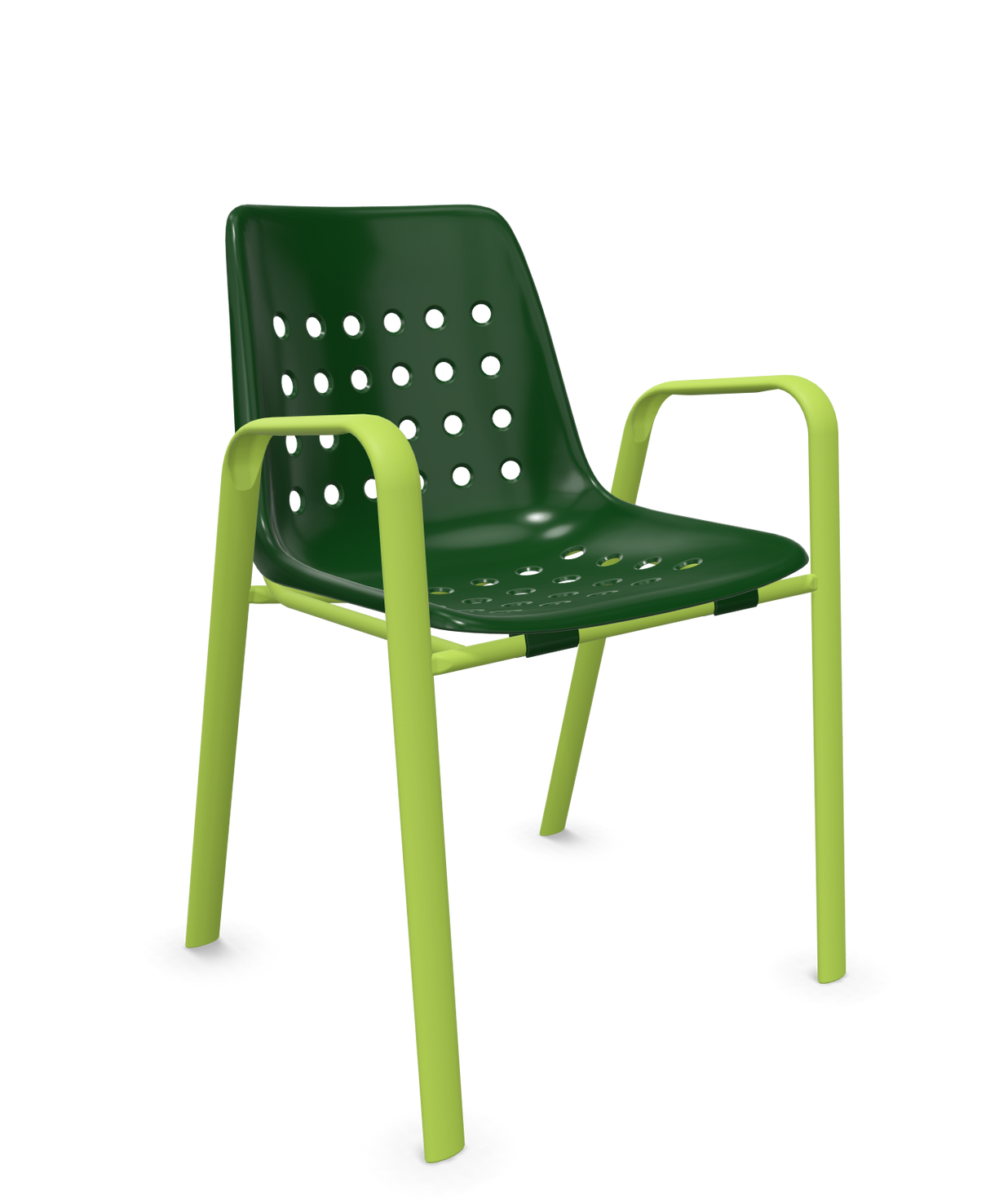 Schaffner Bermuda Fauteuil repas avec accoudoirs tubes ovales