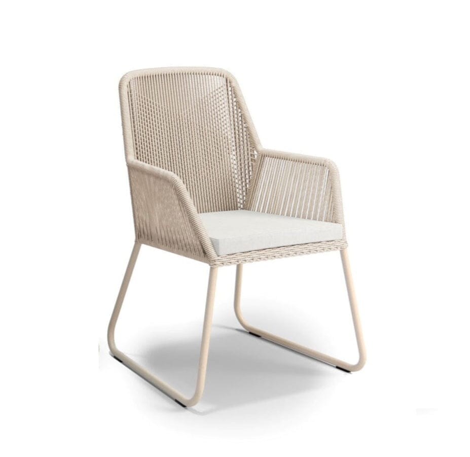 SIT Mobilia Allanis Fauteuil repas Pieds luge avec coussin Powder - Beige 40 - Southend White 130