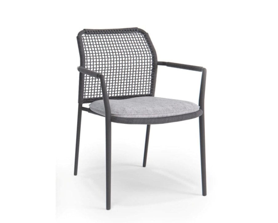 SIT Mobilia Paz Fauteuil repas en cordes avec coussin Anthracite - Anthracite