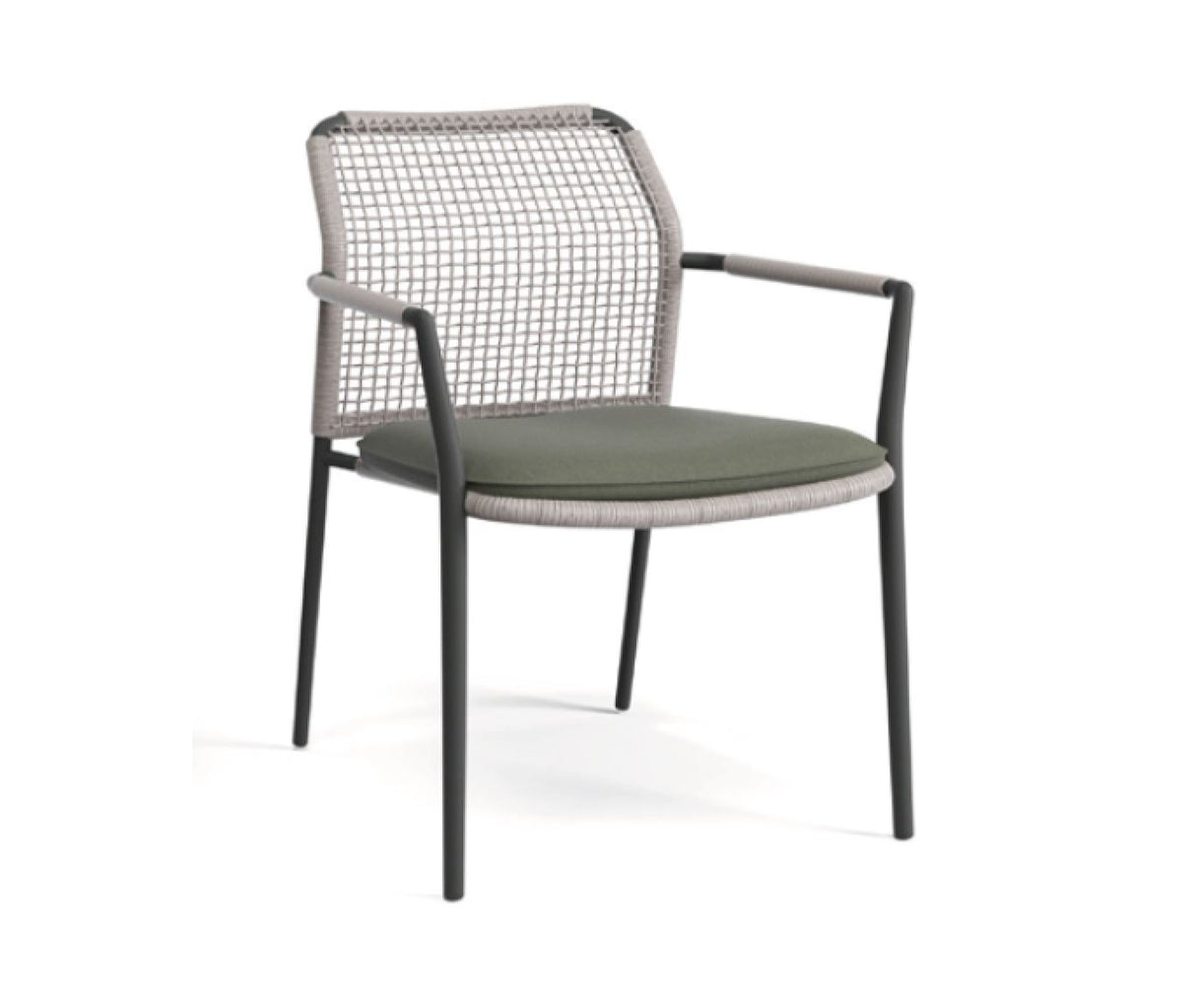 SIT Mobilia Paz Fauteuil repas en cordes avec coussin Anthracite - Sandstone