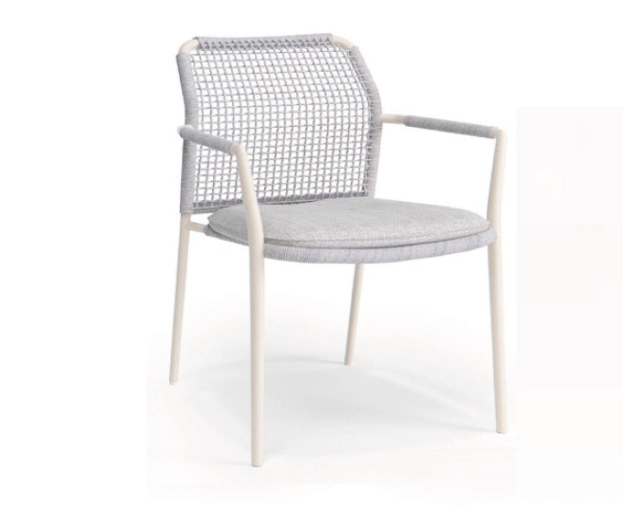 SIT Mobilia Paz Fauteuil repas en cordes avec coussin Powder - Sibirian Grey