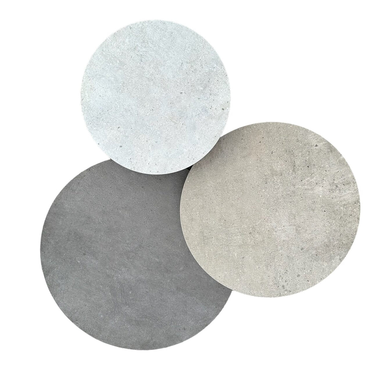 Tria Set de 3 tables basses gigognes en inox anthracite avec céramique