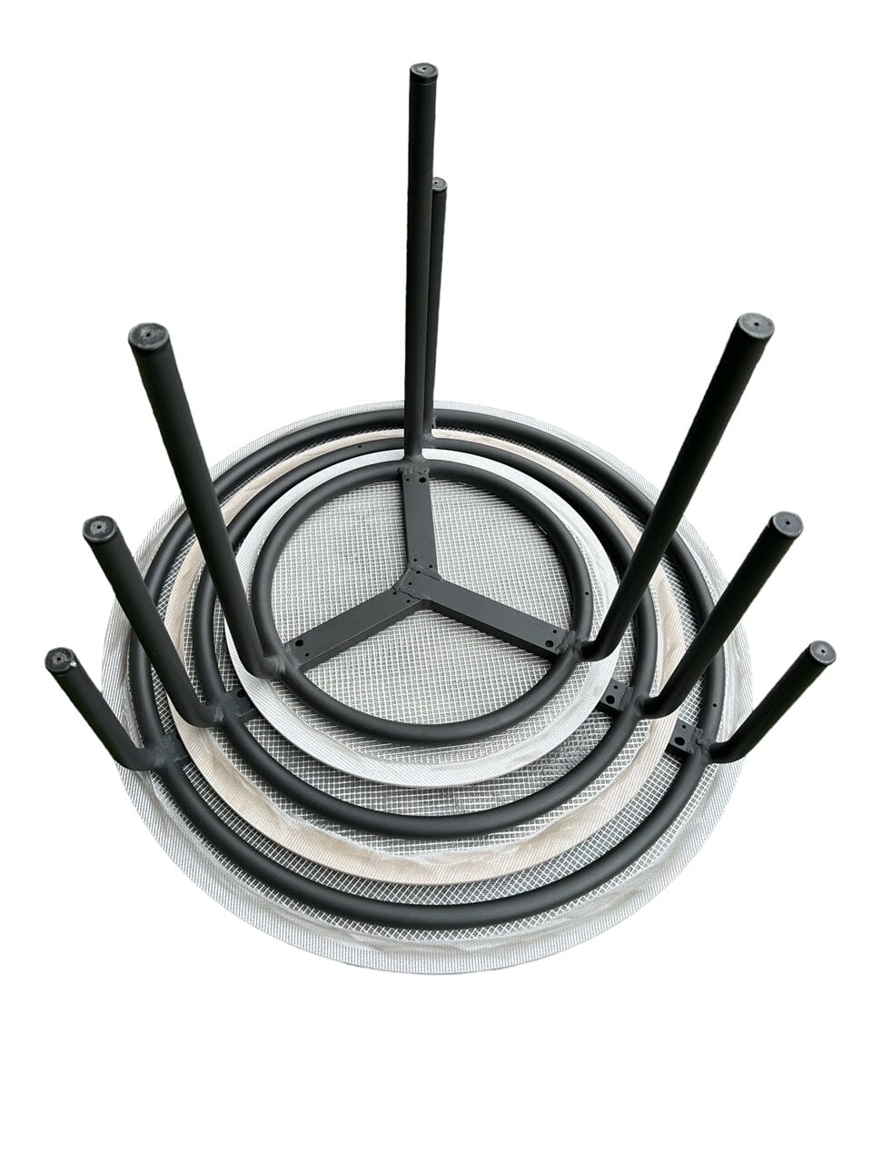 Tria Set de 3 tables basses gigognes en inox anthracite avec céramique