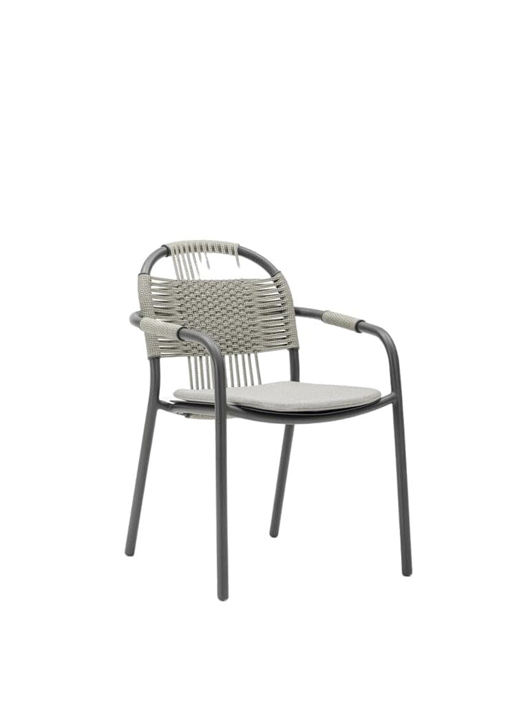 Vincent Sheppard Cleo Fauteuil repas Fossil Grey + Misty Dots
