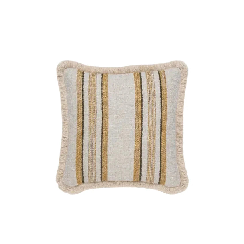 Vincent Sheppard Coussin déco Indira 50x50cm petites franges Rabat Ochre (Cat.G)