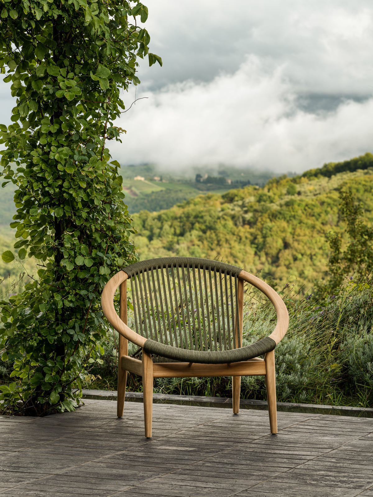 Vincent Sheppard Frida lounge chair – Untreated teak, Dark green