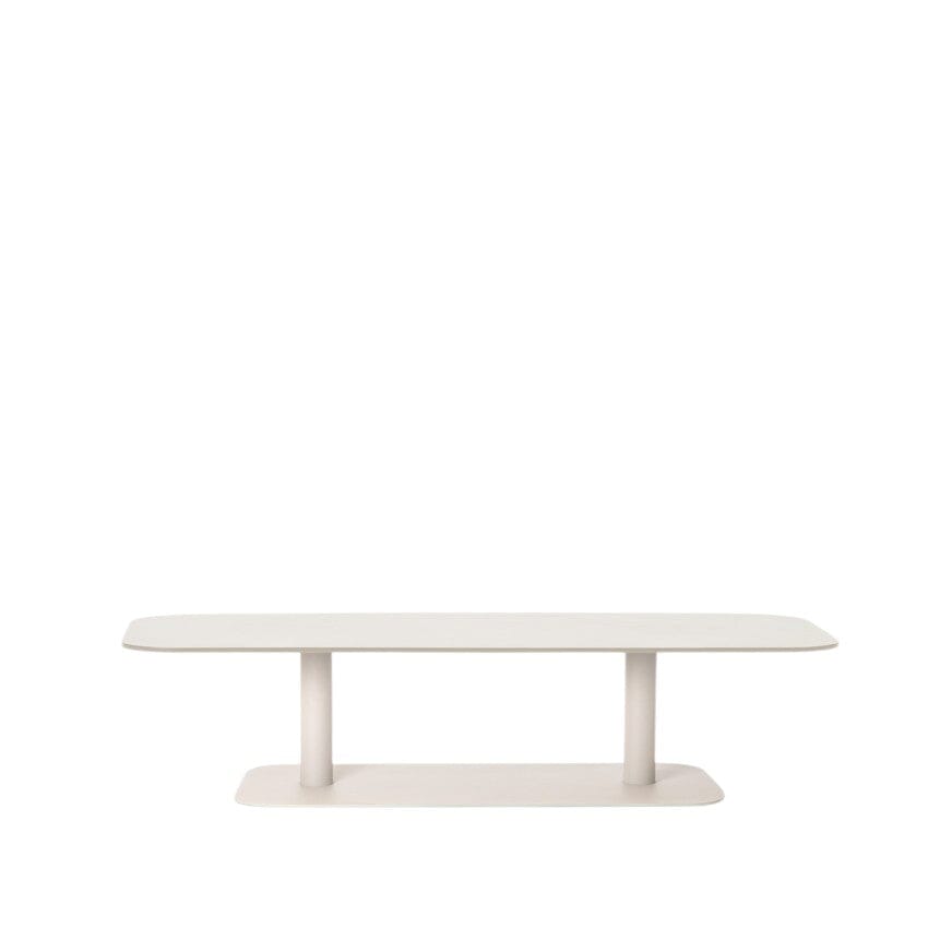 Vincent Sheppard Kodo Table basse 127x43cm H:31cm Plateau Aluminium Structure Dune White + plateau Aluminium Dune white