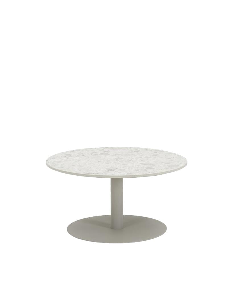 Vincent Sheppard Kodo Table basse Ø90cm plateau en céramique Structure Dune white + Plateau Shards