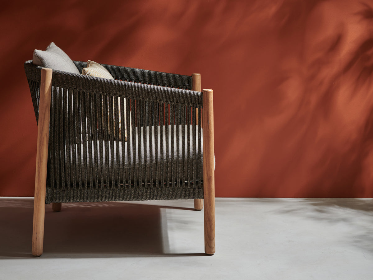 Vincent Sheppard Lento lounge chair – Anthracite, Untreated teak