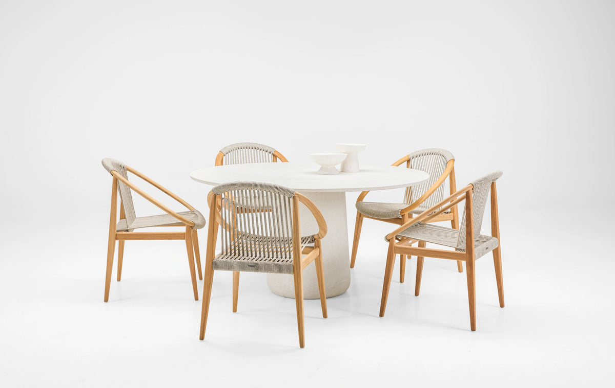 Vincent Sheppard Frida dining chair – Dune white, Untreated teak