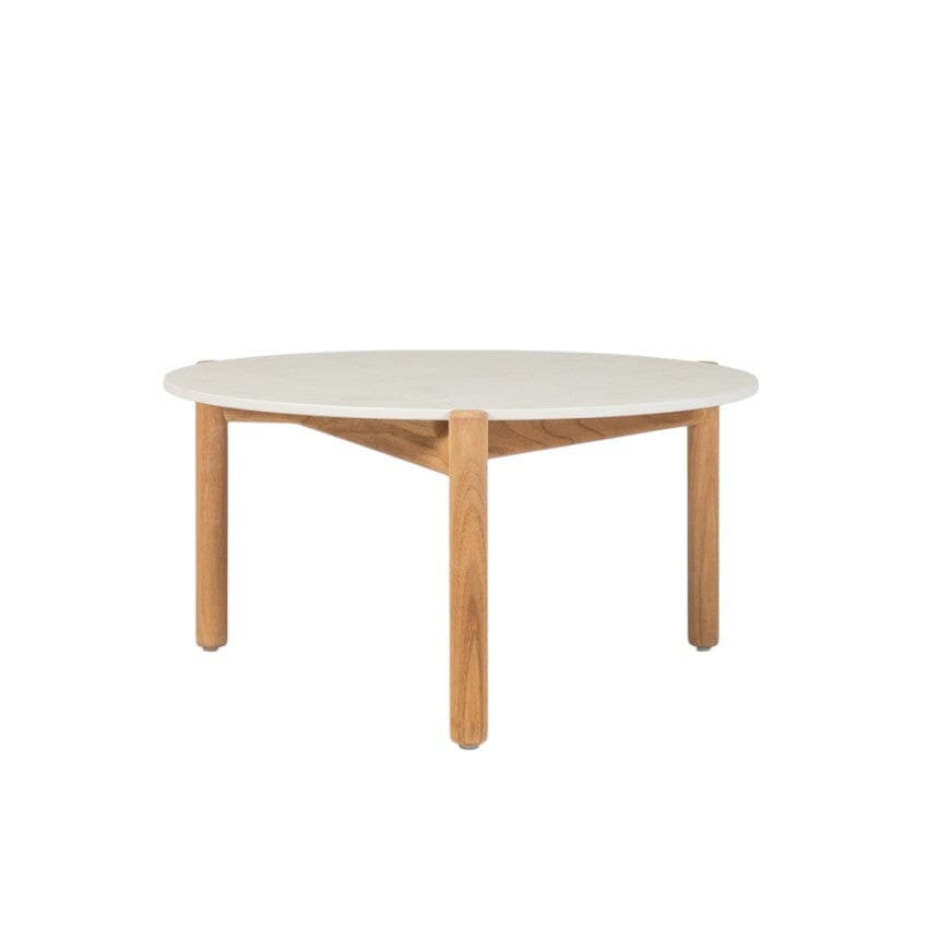 Vincent Sheppard Oda Coffee Table Ø68cm h:35cm avec plateau céramique Teck + Céramique Portland