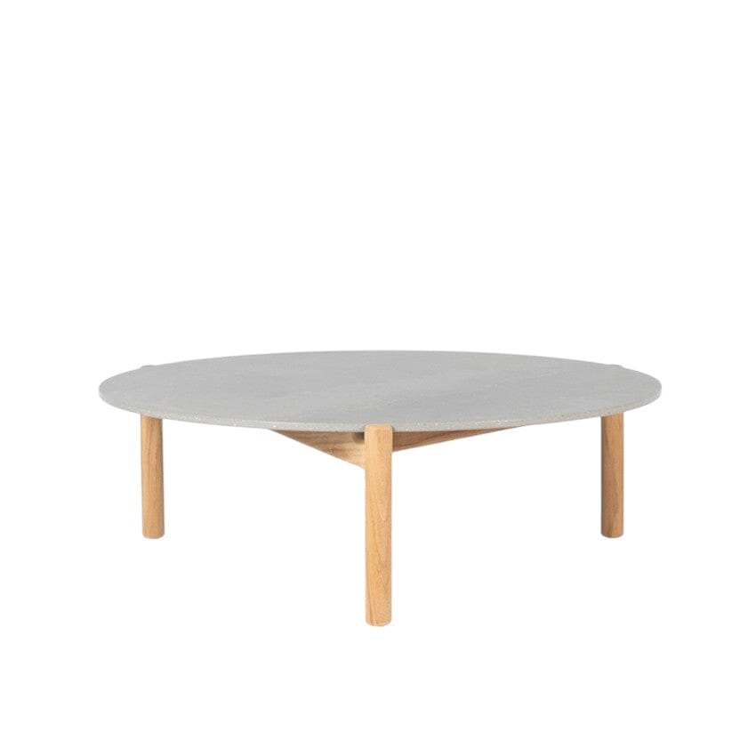 Vincent Sheppard Oda Coffee Table Ø90cm h:30cm avec plateau céramique Teck + Plateau Flint