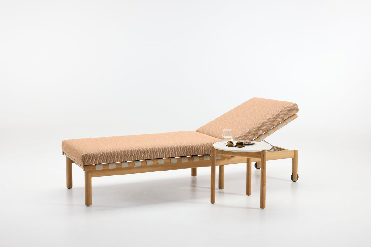 Vincent Sheppard Oda sunlounger – Shards, Untreated teak