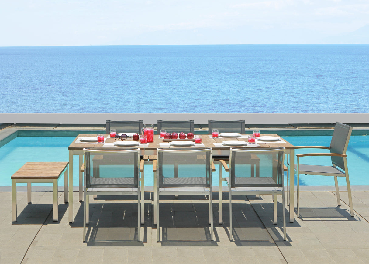 Zebra Naxos Table repas 220x100cm à lattes longitudinales