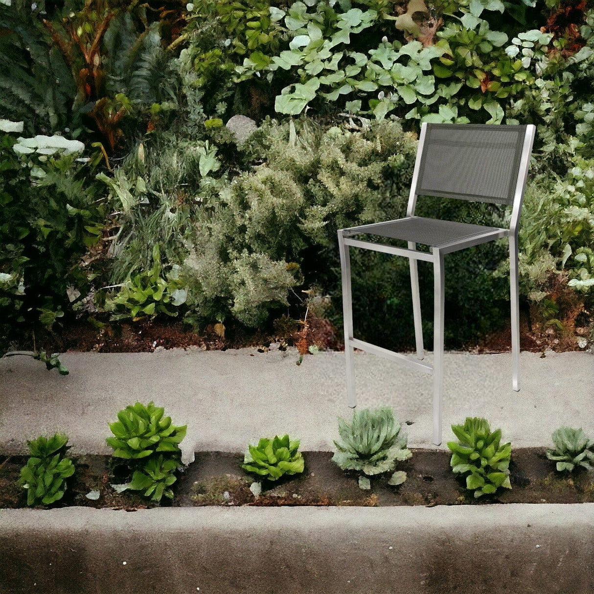 Zebra One Chaise haute de bar inox brossé