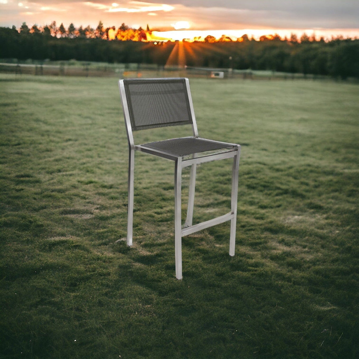 Zebra One Chaise haute de bar inox brossé