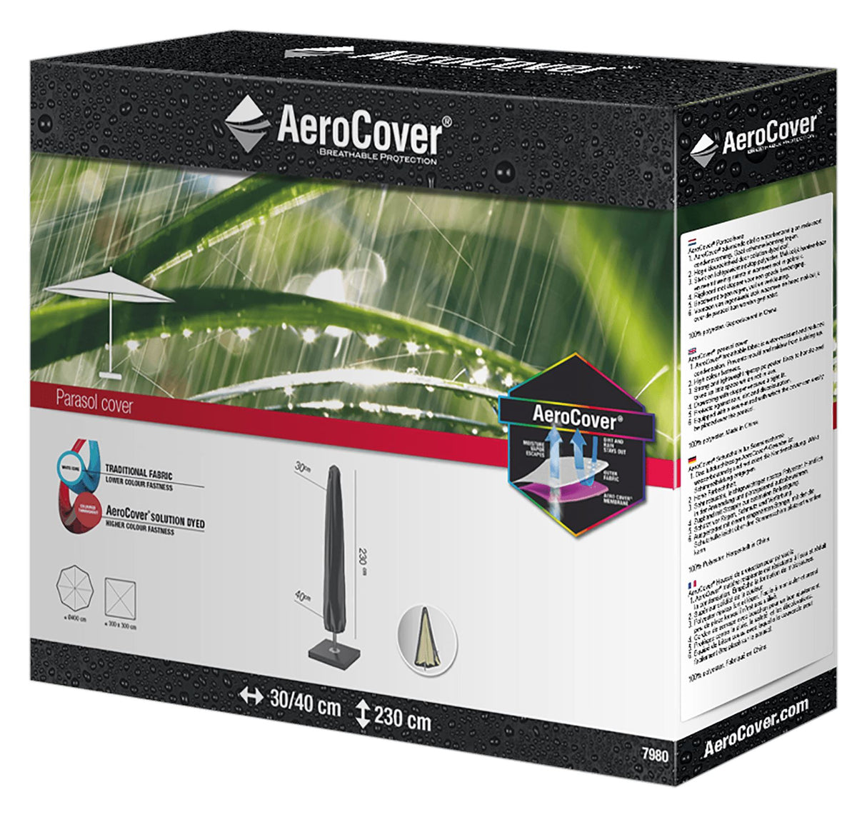 Aerocover Housse de protection pour Parasol 230x30/40cm H:230cm