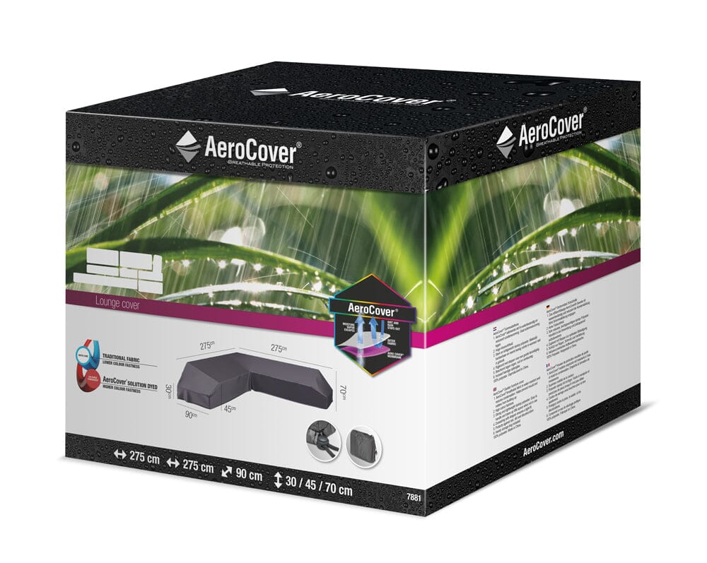Aerocover Housse de protection pour salon d'angle Lounge à plateforme forme L 275x275x90cm H:30x45x70cm