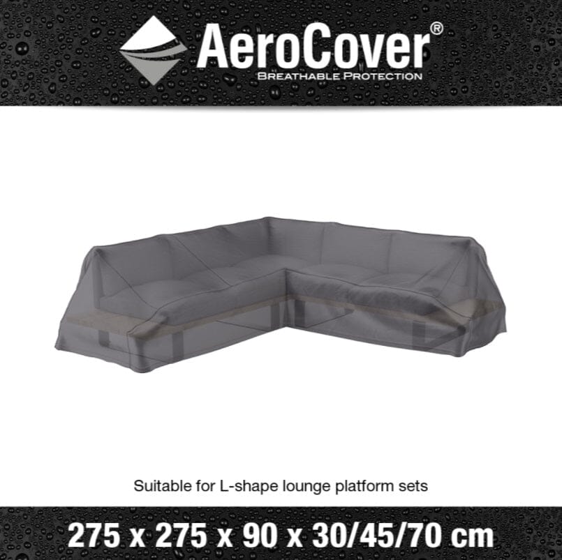 Aerocover Housse de protection pour salon d'angle Lounge à plateforme forme L 275x275x90cm H:30x45x70cm