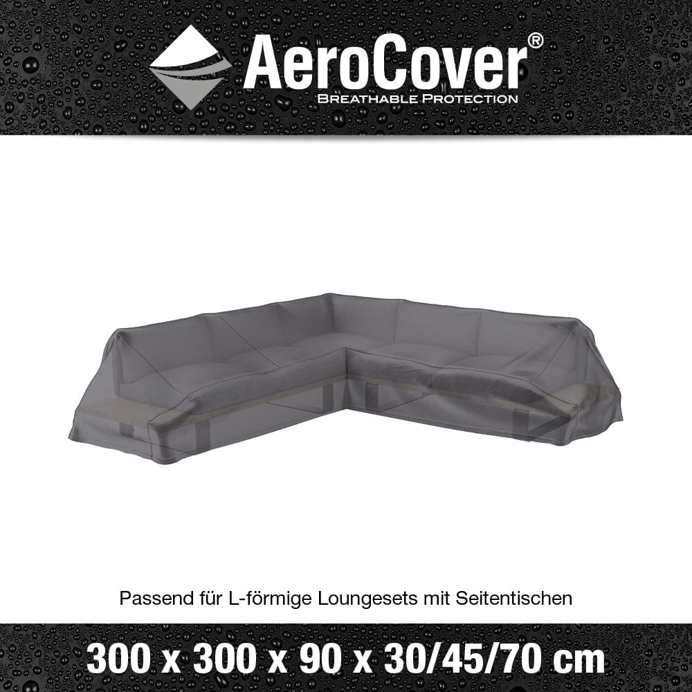 Aerocover Housse de protection pour salon d'angle Lounge à plateforme forme L 300x300x90cm H:30x45x70cm