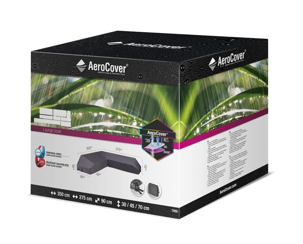 Aerocover Housse de protection pour salon d'angle Lounge à plateforme forme L Droite 350x275x90cm H:30/45/70cm