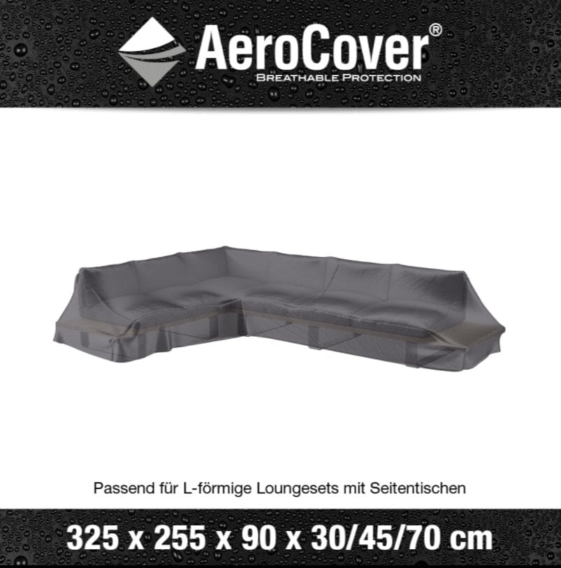 Aerocover Housse de protection pour salon d'angle Lounge à plateforme forme L Gauche 325x255x90cm H:30x45x70cm