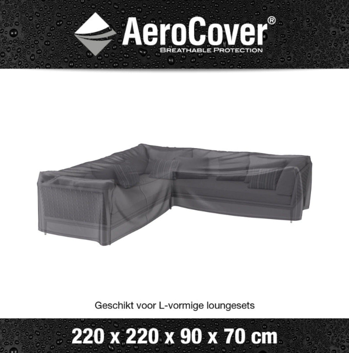 Aerocover Housse de protection pour salon d'angle Lounge forme L 220x220x90cm H:70cm