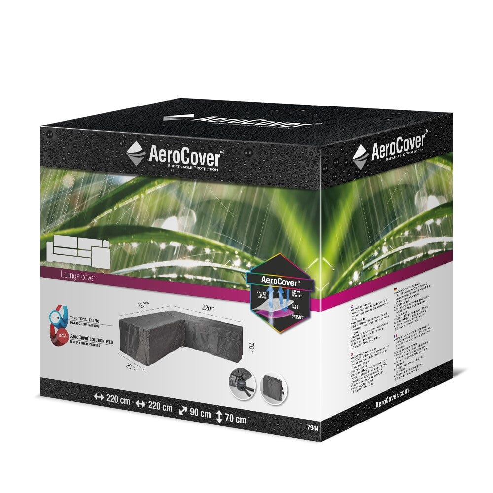Aerocover Housse de protection pour salon d'angle Lounge forme L 220x220x90cm H:70cm